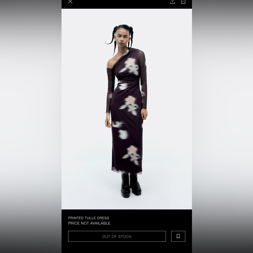 Zara Printer tulle dress